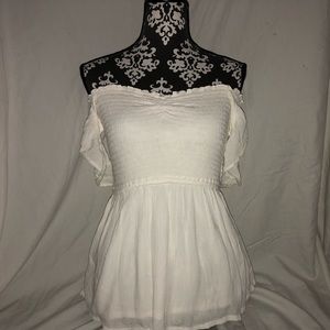 White Off The Shoulder Hollister Top